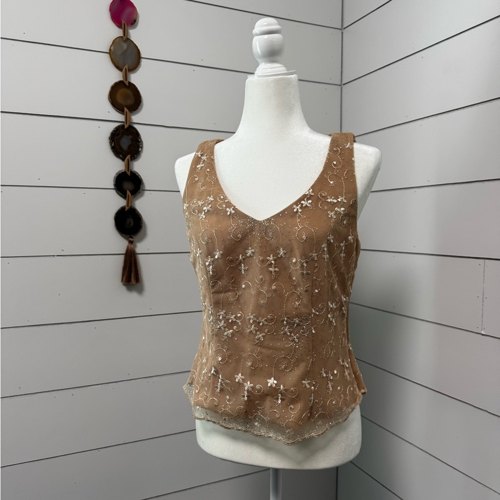 Elegant Vintage 2 Piece Tank & Sheer Cardigan Set - Picture 2 of 4